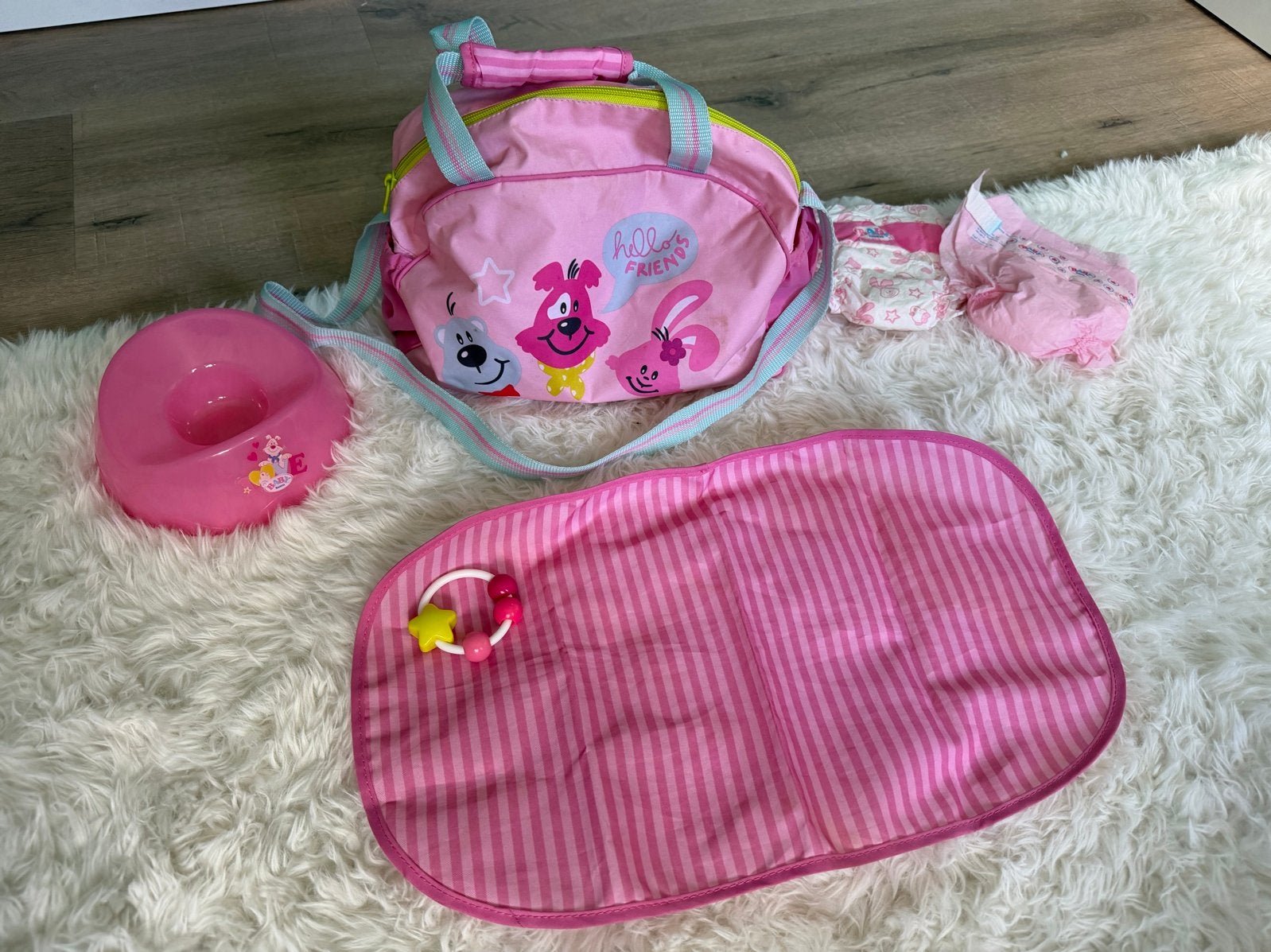Babyborn luiertas met accessoires, Extra vakken, Roze, Ophalen, Verzorgingstas