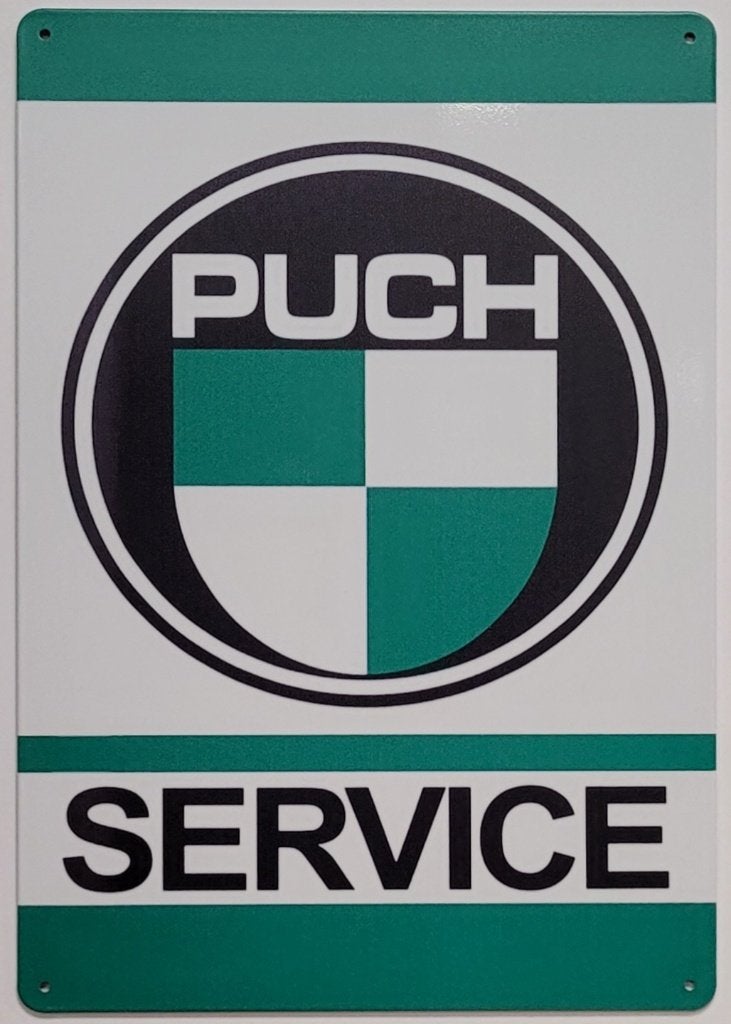 Puch Bromfiets Service reclamebord van metaal wandbord deco