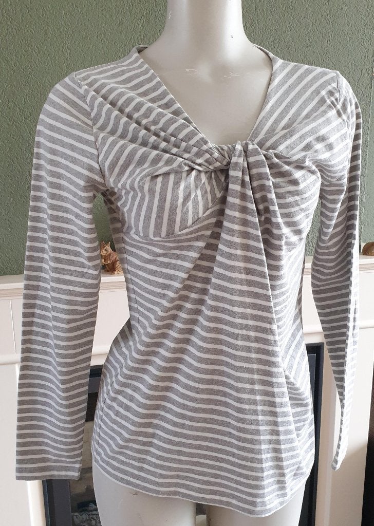 Susskind grijs witte gestreepte top shirt M 38 40, Kleding | Dames, Maat 38/40 (M), Ophalen of Verzenden, Zo goed als nieuw, Lange mouw