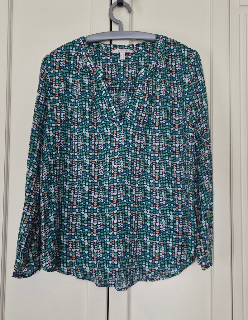 Esprit tuniek, top, groen,blauw, hartjes, maat 40, Maat 38/40 (M), Ophalen of Verzenden, Zo goed als nieuw, Groen