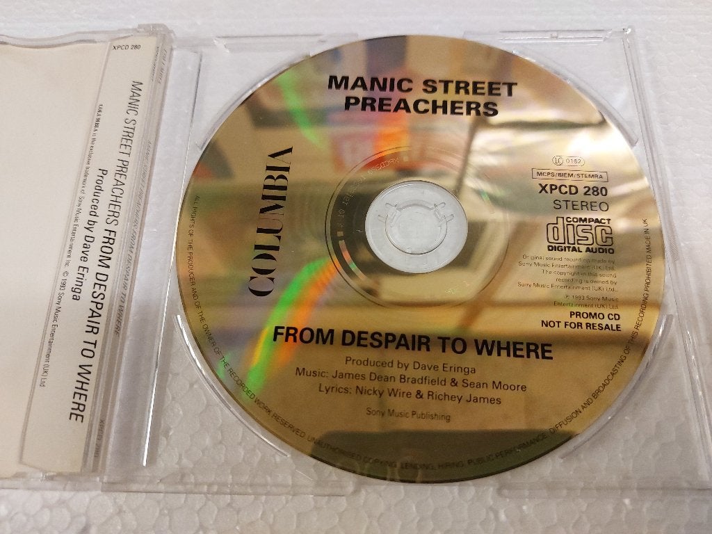 Manic Street Preachers PROMO CD-single From despair to where, Cd's en Dvd's, Eerste persing, Gebruikt, Pop, Ophalen of Verzenden