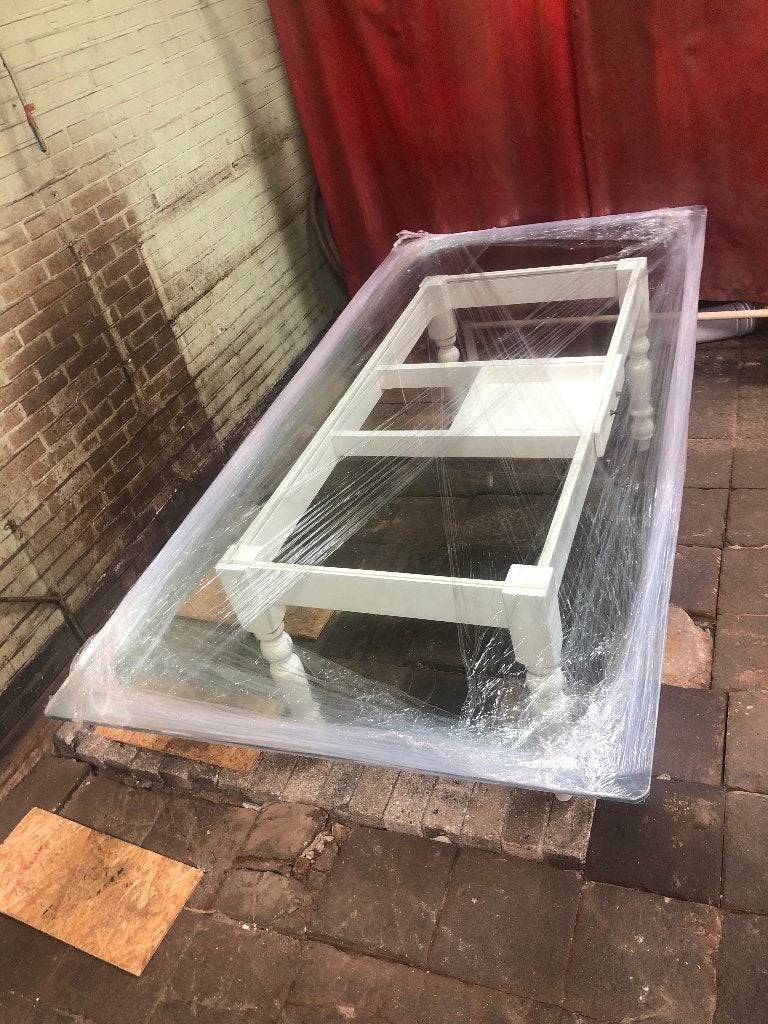 glazentafel, Huis en Inrichting, Tafels | Salontafels, Ophalen, 200 cm of meer, 200 cm of meer, 75 – 100