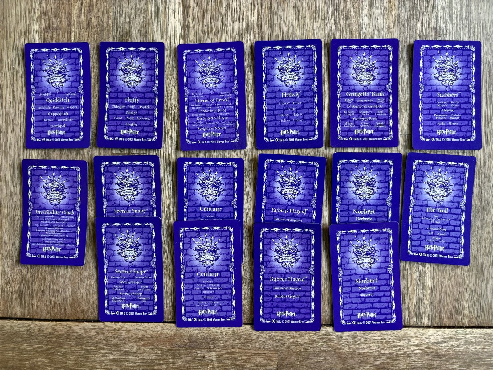 16 Harry Potter Lenticular Cards - Chocolate Frog - 2001, Ophalen of Verzenden, Gebruikt, Overige typen