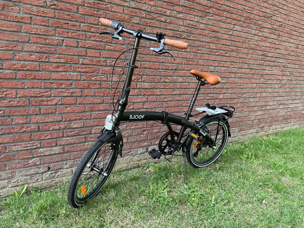 SJOEF Travel Vouwfiets 20 Inch Mat Zwart, Fietsen en Brommers, Fietsen | Vouwfietsen, 20 inch of meer, Velgrem, Versnellingen