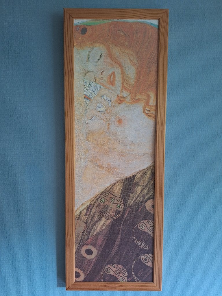 Ingelijste Print van Slapende Dame, Ophalen of Verzenden, Print, Ingelijst