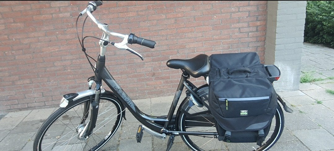 Gazelle damesfiets met fietstassen, Ophalen, 53 tot 56 cm, Velgrem, Versnellingen