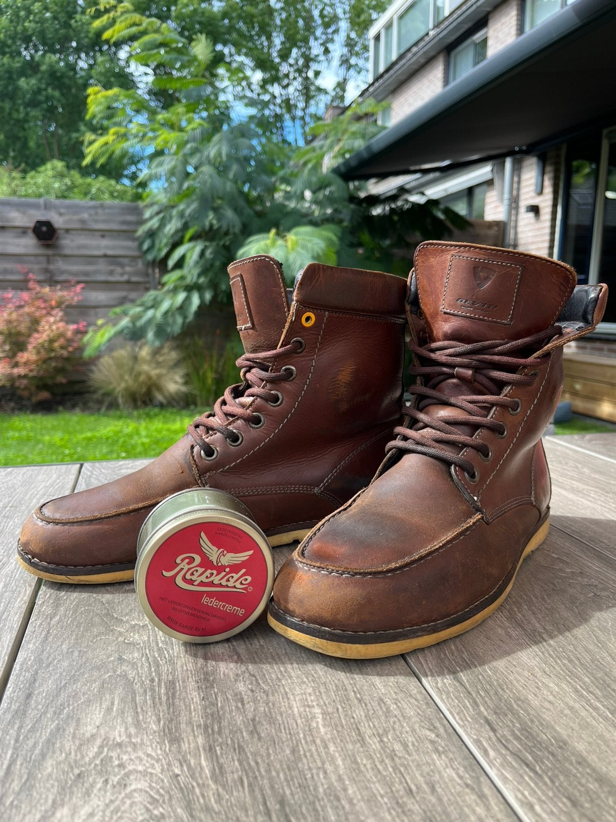 Revit Mohawk motorschoenen/boots maat 44 + ledercreme, Ophalen of Verzenden, Tweedehands, Heren, Laarzen