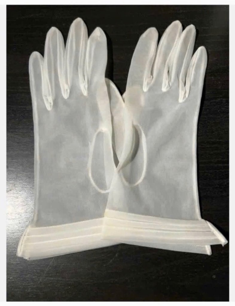 Mooie witte handschoentjes, mooie rand, trouwen, Wit, Ophalen of Verzenden, Zo goed als nieuw, Accessoires