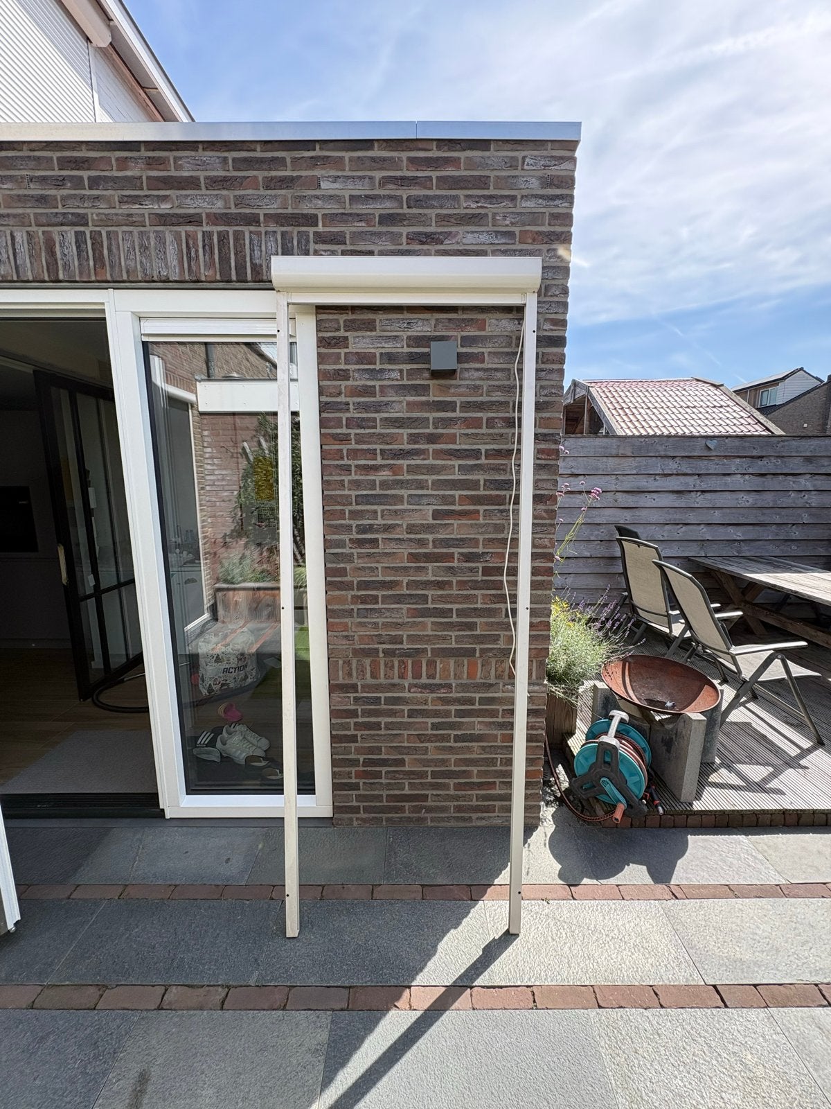 Screen/Rolluik 99,6 cm breed, 205,3 cm hoog (RAL 9010), Tuin en Terras, Zonneschermen, Ophalen, Gebruikt, Elektrisch, Minder dan 250 cm