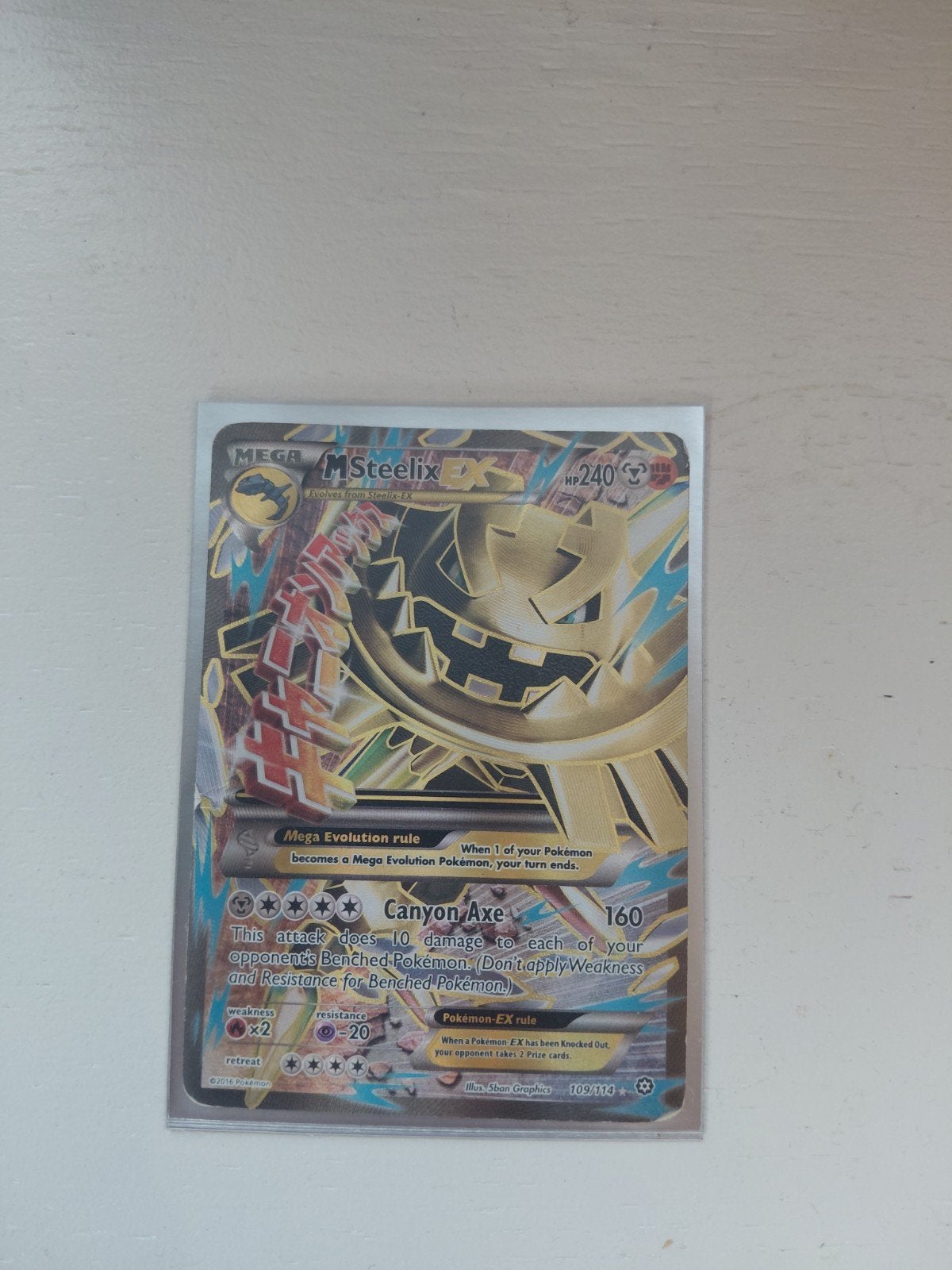 Pokémon M Steelix EX 109/114 Full Art Kaart, Verzenden, Zo goed als nieuw, Losse kaart, Foil