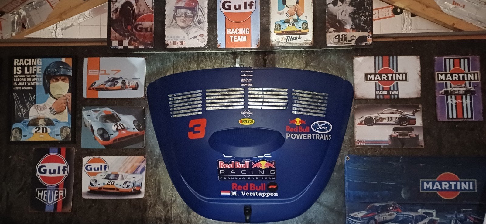 VW Kever Motorklep decoratie Wandlamp Mancave Formule 1, Ophalen of Verzenden, Nieuw
