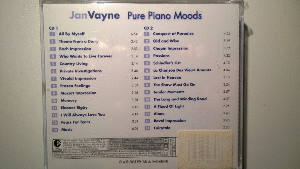 Jan Vayne - Pure Piano Moods, Ophalen of Verzenden, Nieuw in verpakking