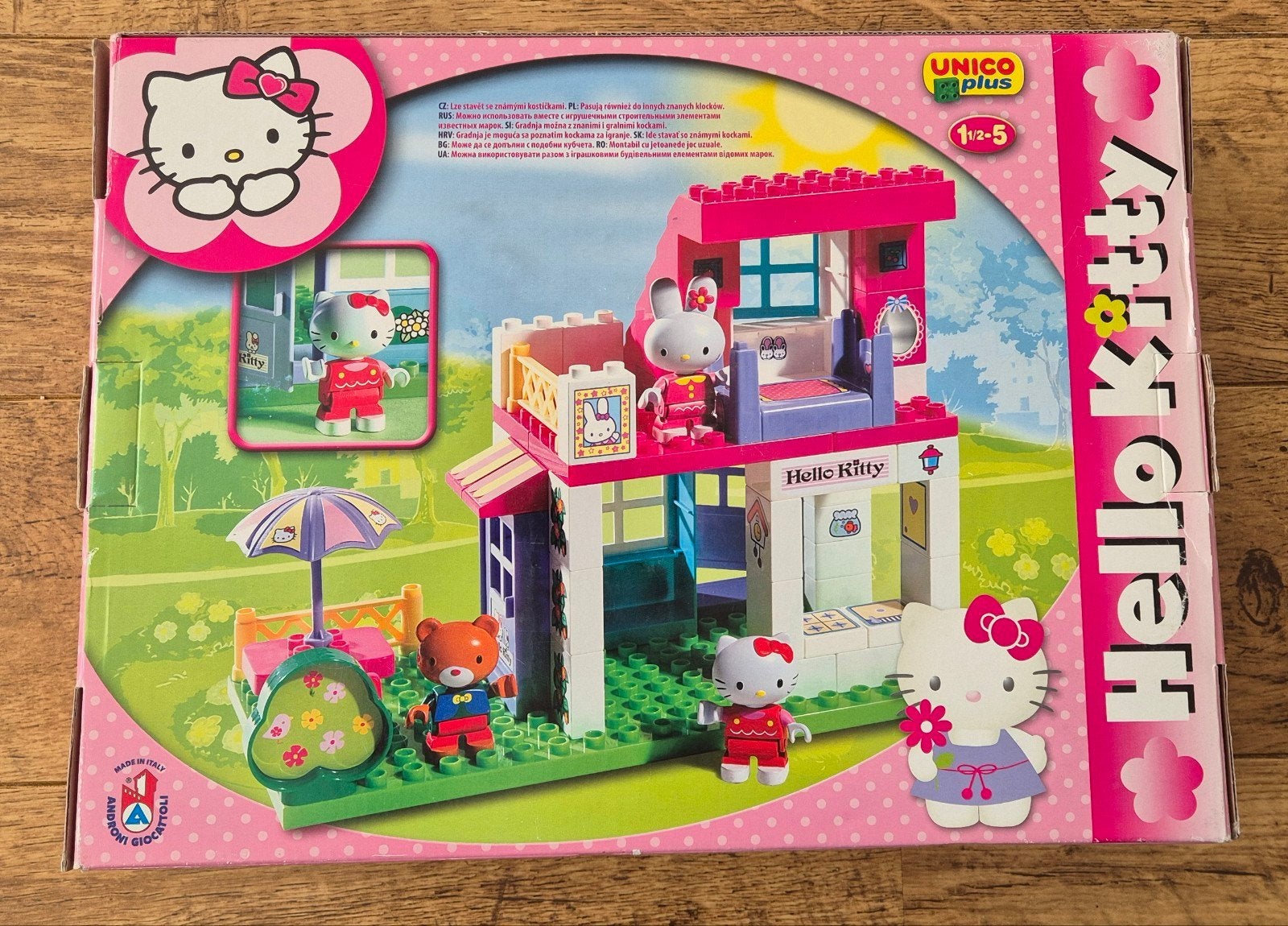 Hello Kitty Unico Plus Bouwset met Stickers en Figuren, Ophalen of Verzenden, Gebruikt, Overige merken