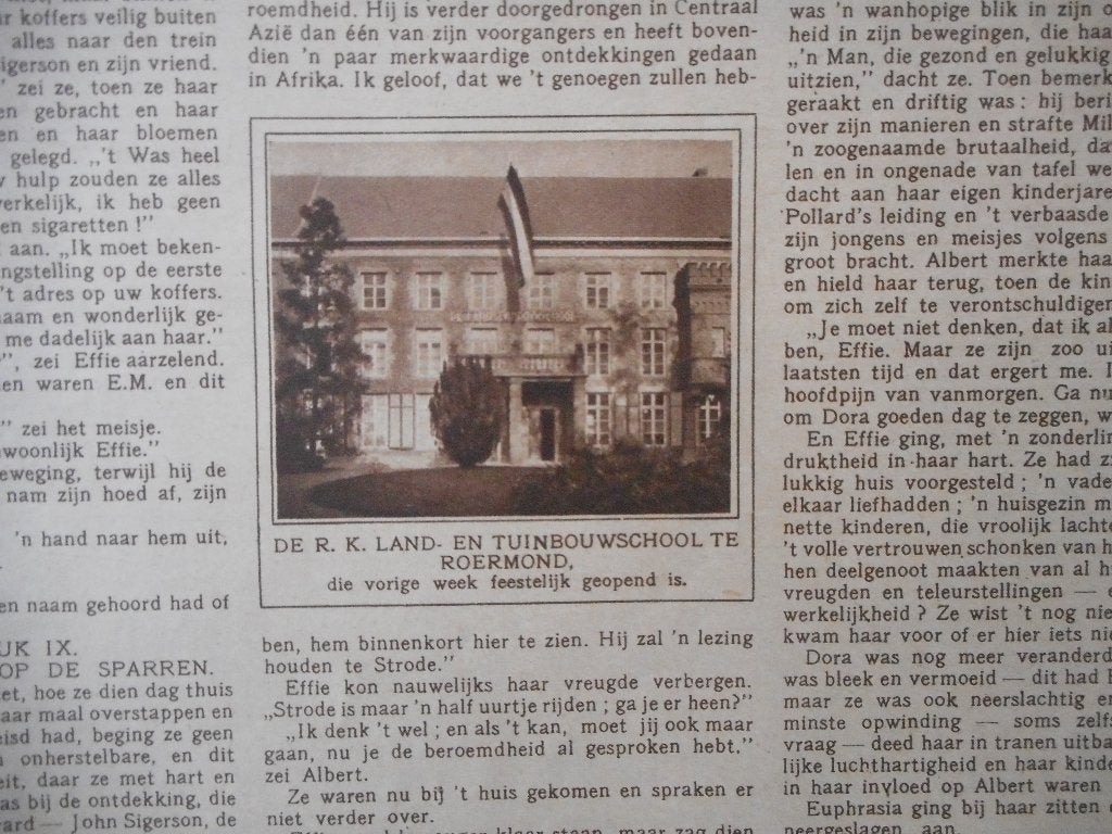 Roermond. R.K. Land- en Tuinbouwschool. geopend. 1923., Verzamelen, Ophalen of Verzenden, 1920 tot 1940, Nederland, Knipsel(s)