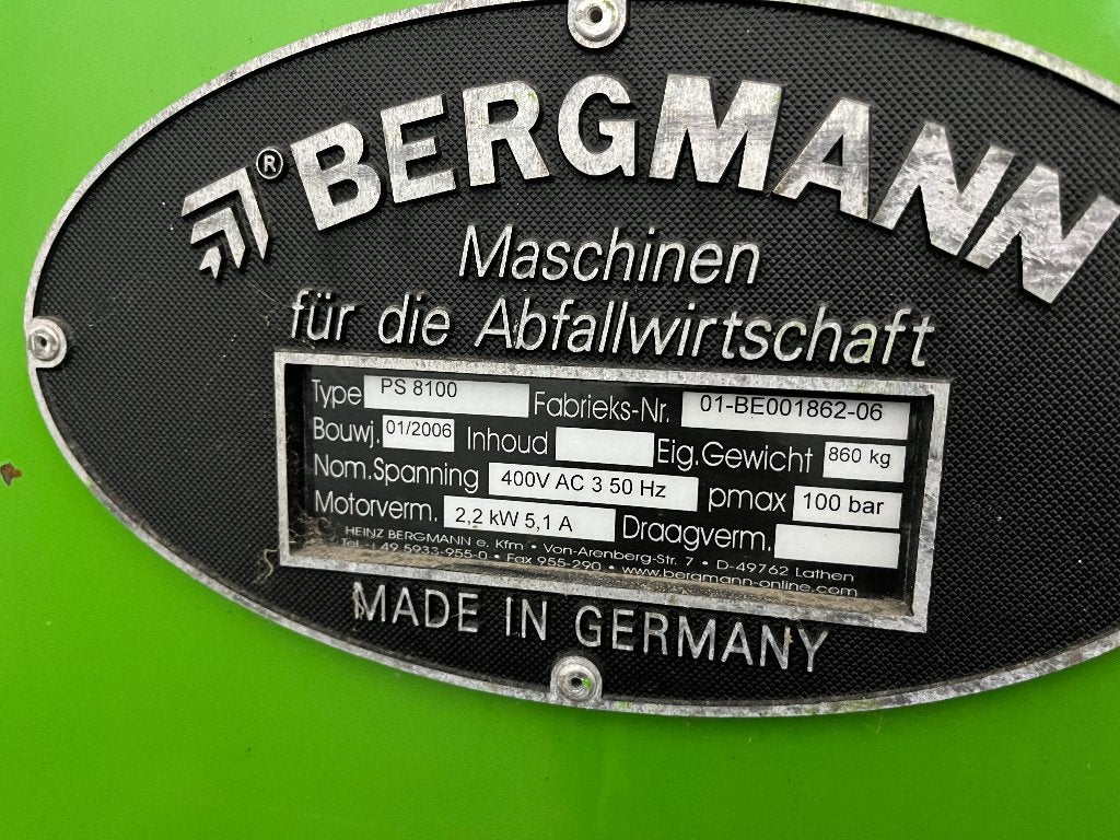 Vuilpers Bergmann ps8100, Ophalen