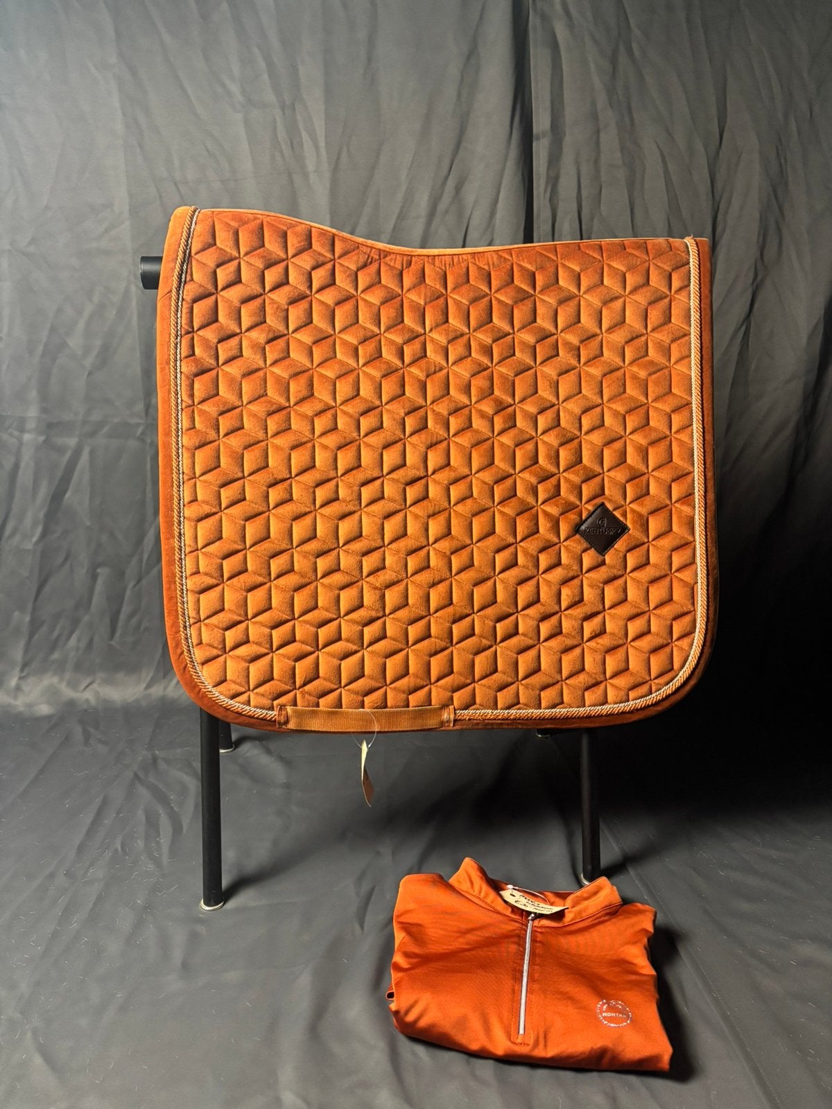 Kentucky dekje velvet oranje Full + bijpassende longsleeve, Dieren en Toebehoren, Full (L), Oranje, Dressuurdekje, Ophalen of Verzenden