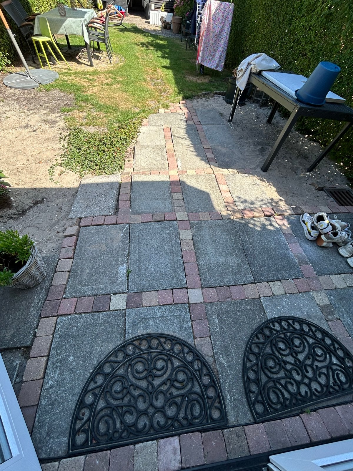 Grindtegels voor terras of pad, Tuin en Terras, Tegels en Klinkers, Ophalen, Gebruikt, 5 tot 10 m², Grind