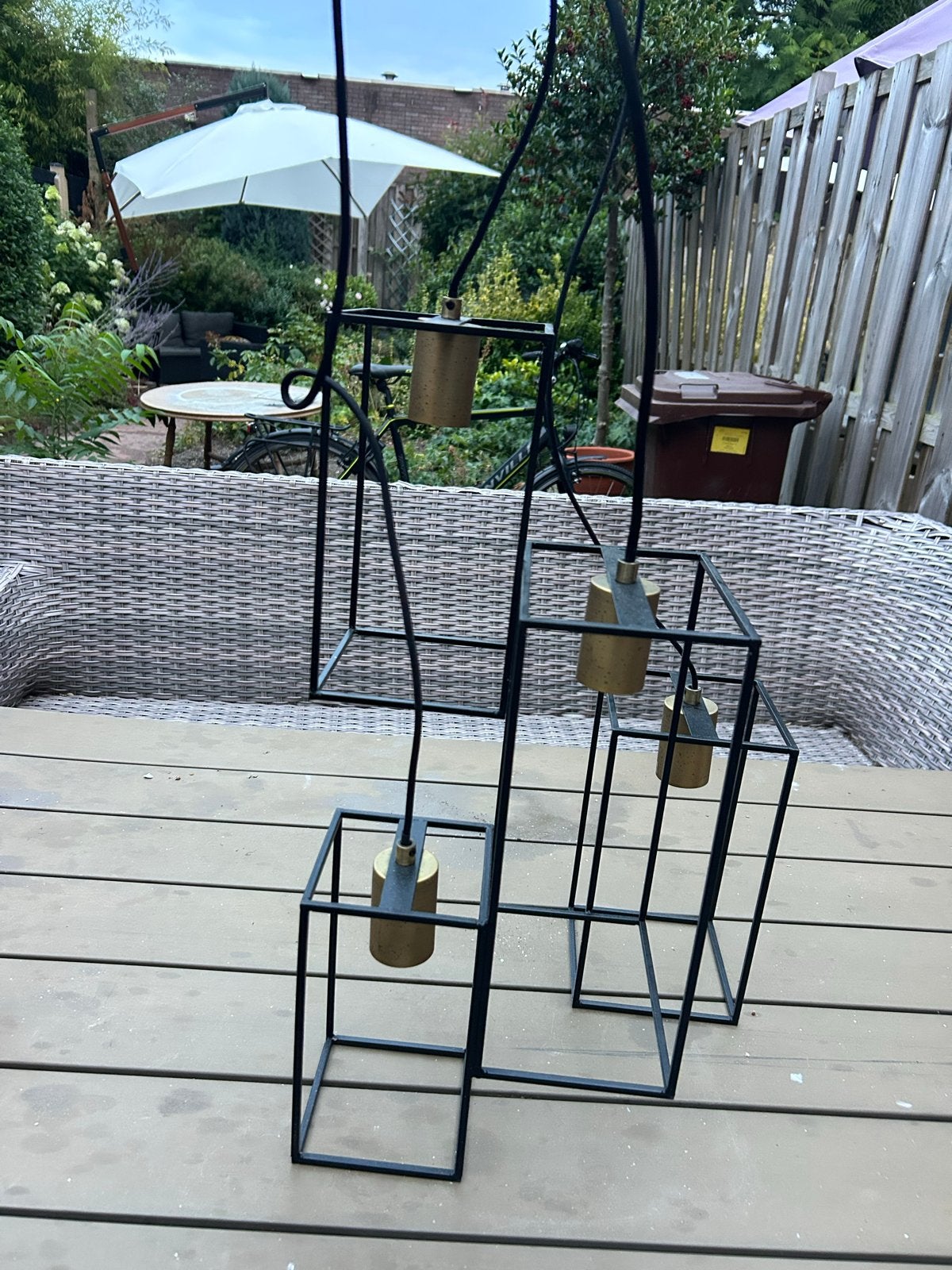 Hanglamp Vani Zwart 4xE27 - Modern Design, Ophalen, Zo goed als nieuw, Metaal, E27 (groot)