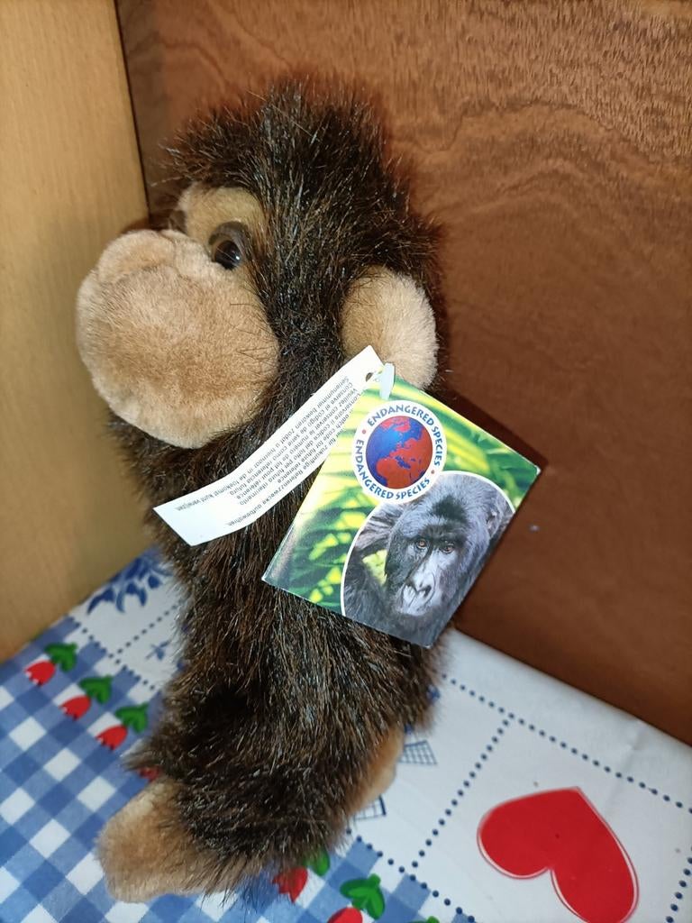 Gorilla knuffel nieuw met kaartje  24 cm groot, Ophalen of Verzenden, Overige typen