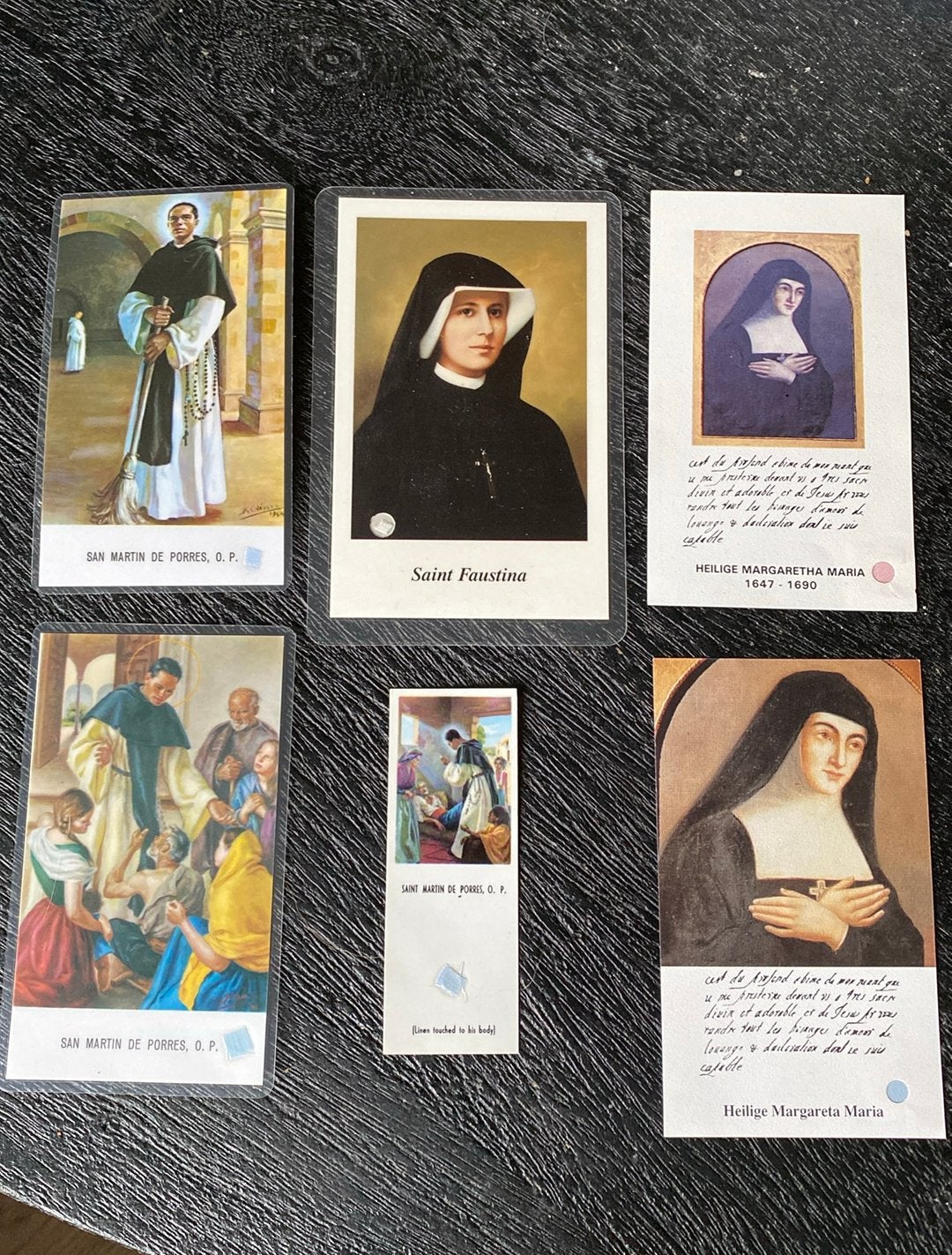6 X Relikwie prentje. Zie foto’s., Verzamelen, Religie, Ophalen of Verzenden, Zo goed als nieuw, Kaart of Prent, Christendom | Katholiek