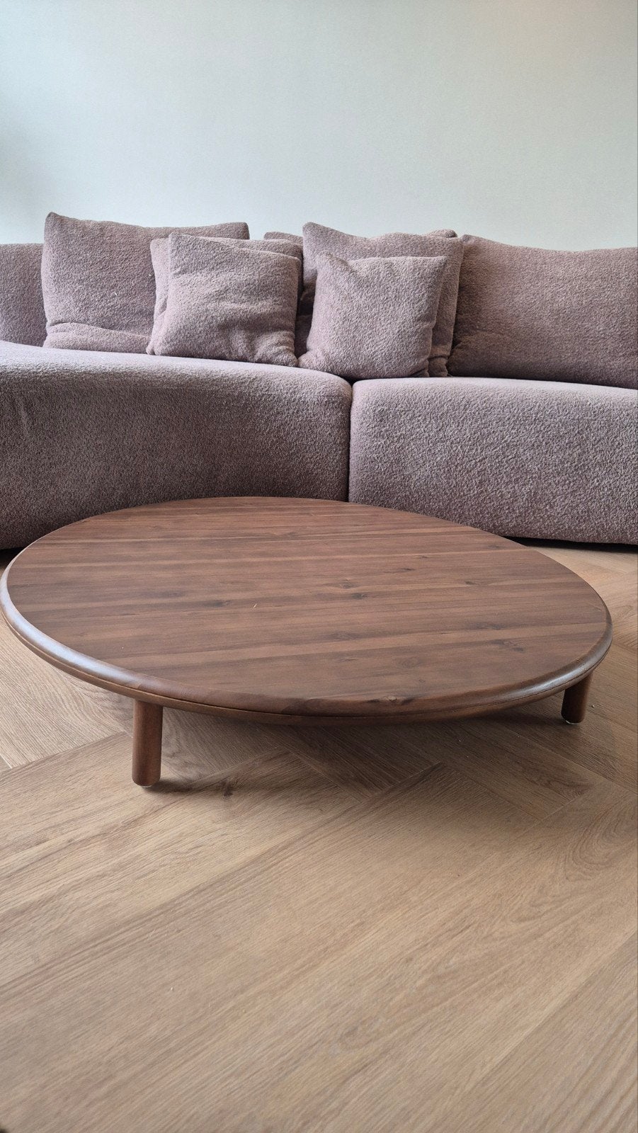 Sklum Olivia salontafel akaciahout - 1m diameter, 16cm hoog, 100 tot 150 cm, Rond, Nieuw, 5 – 50