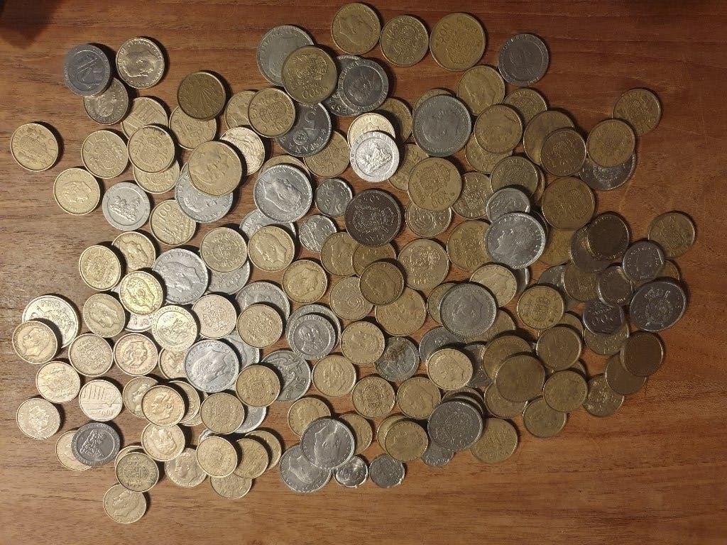 Ruim 1,6 kg Betere Spaanse munten 50 PTA's t/m 500!, Ophalen of Verzenden, Overige landen