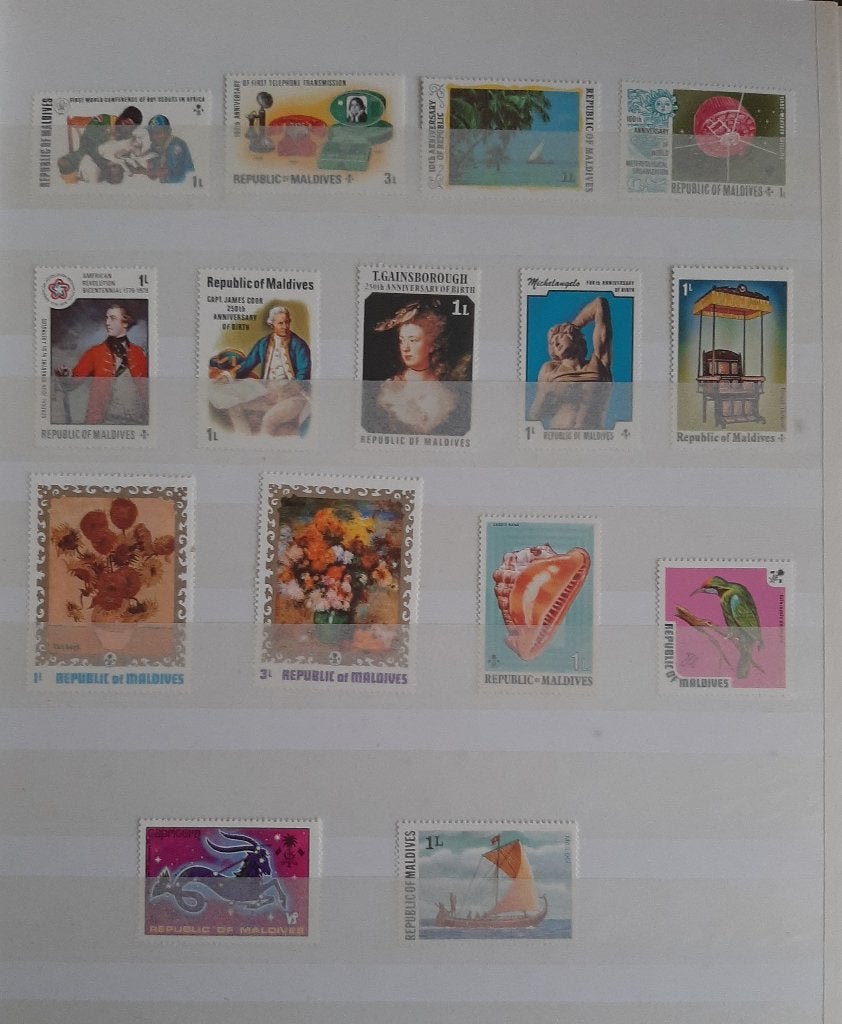 15 Klassieke Postzegels Republiek der Malediven Nr. 1, Ophalen, Postfris, Zuid-Azië