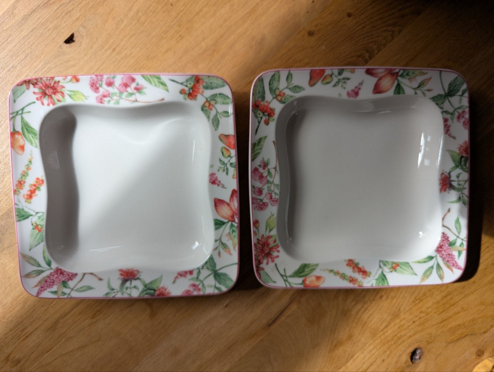 Villeroy & Boch Vivo Floral Diepe Vierkante Borden (2x), Ophalen of Verzenden