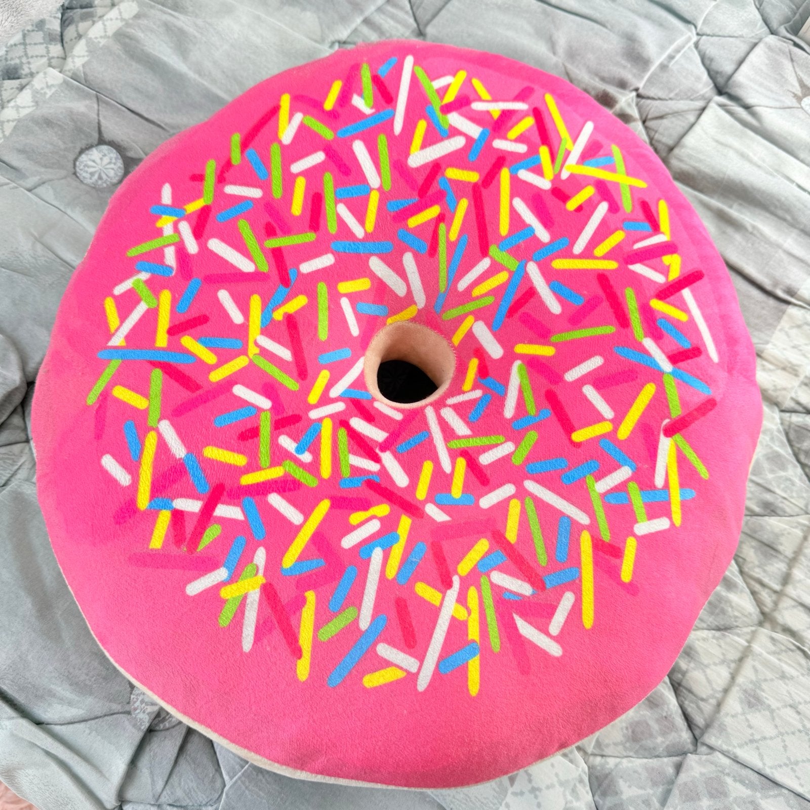 Roze Donut Kussen met Sprinkles, Ophalen, Overige merken, Gebruikt, Met print