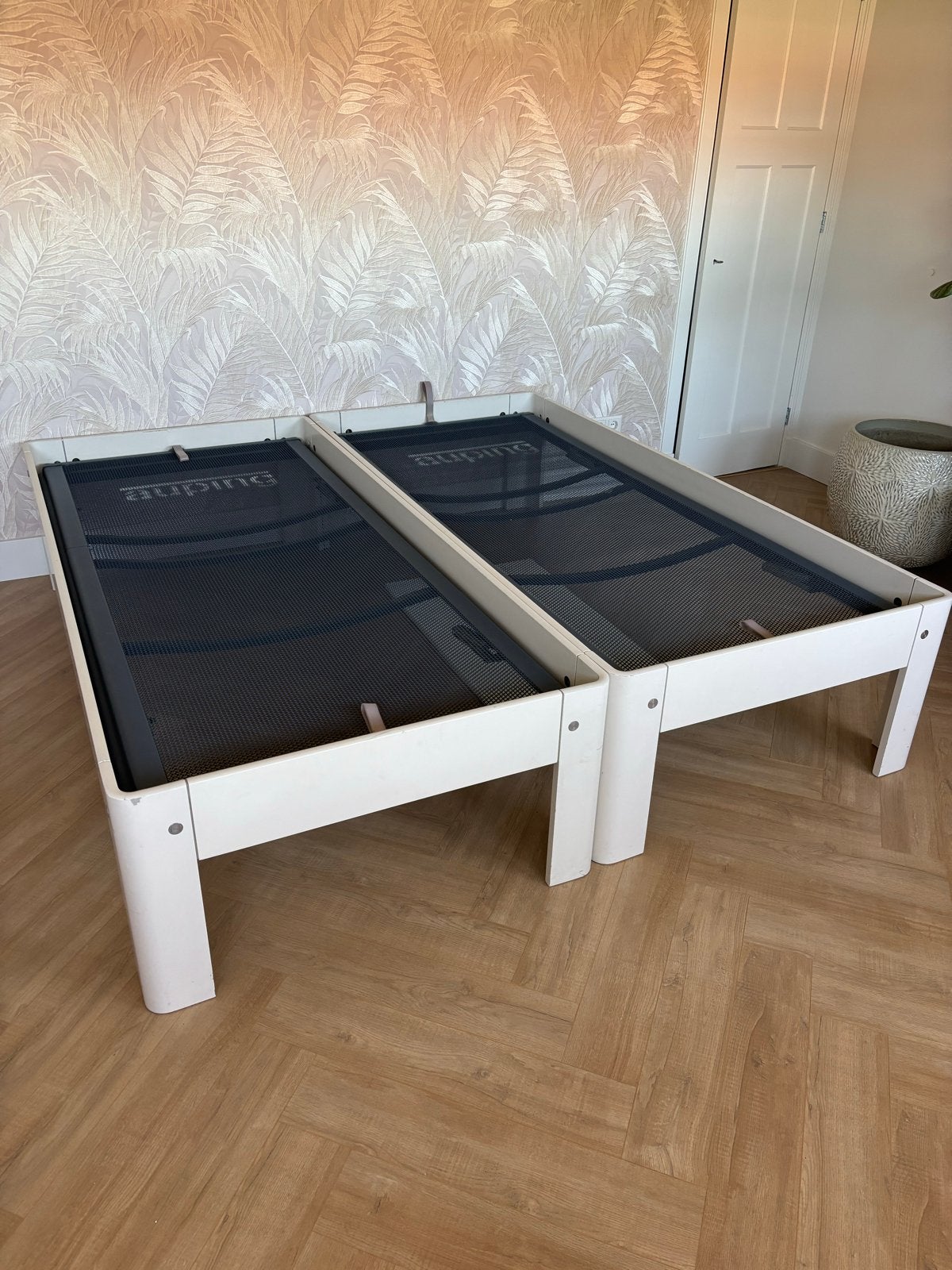 2x Auping eenpersoonsbedden 90x200 cm, Ophalen, 90 cm, Eenpersoons, 200 cm