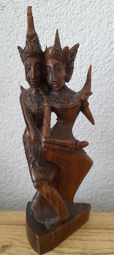 Rama en Sita Bali indonesie tropisch hout 19.5 cm, Verzenden
