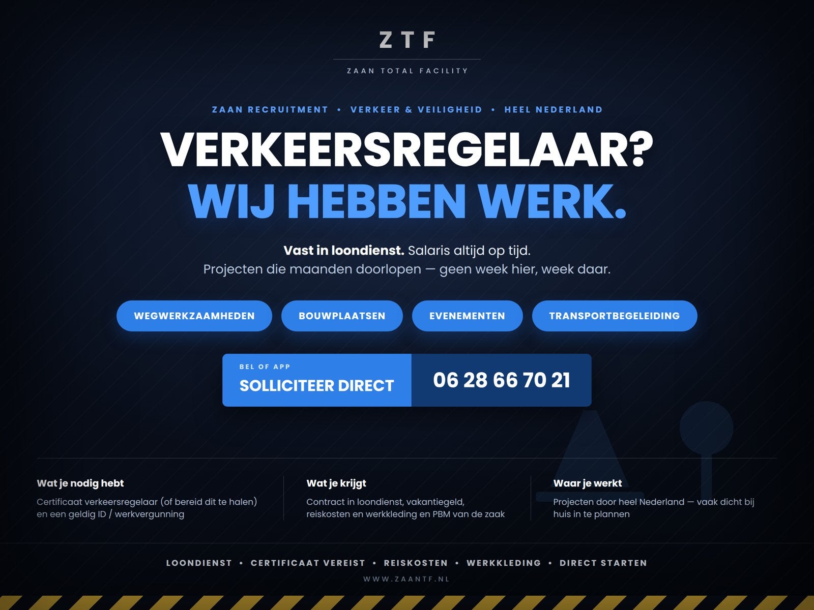 Verkeersregelaar gezocht — vast in loondienst
