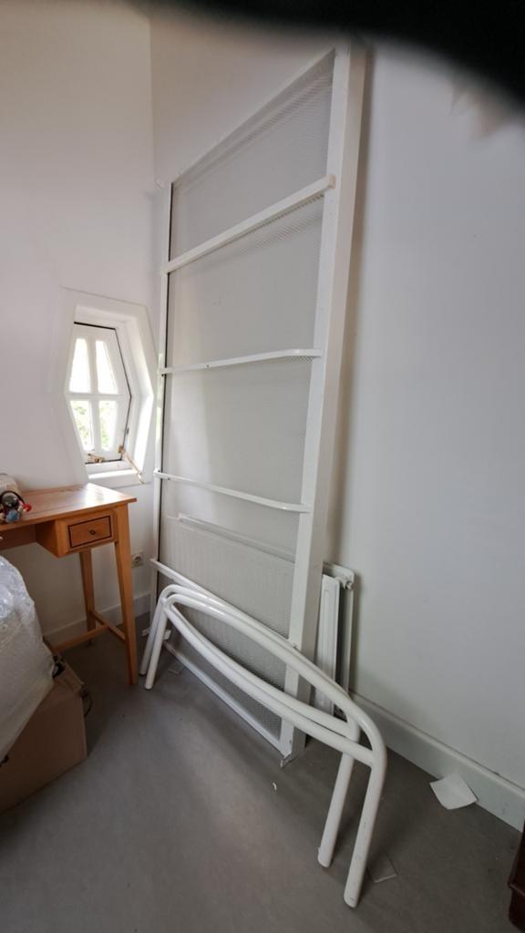 Auping spiraal bed wit 210x90 inclusief kwaliteit matras, Ophalen, Eenpersoons, 90 cm