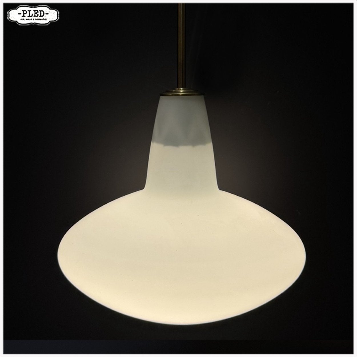 Sculpturale opaline pendellamp Lamp Hanglamp, Ophalen, Gebruikt, E27 (groot), Glas