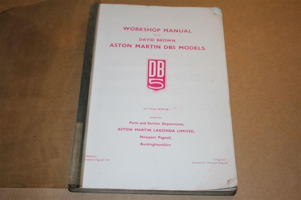 David Brown Aston Martin DB5 Models - Workshop Manual, Ophalen of Verzenden