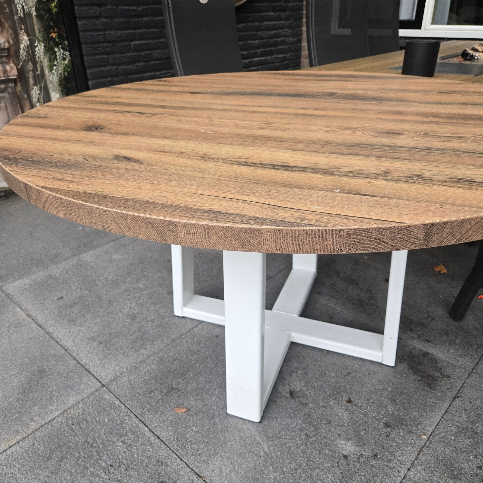 Ronde eettafel 140 cm – Lamulux | 6 personen, Huis en Inrichting, Ophalen, Gebruikt, Rond, 100 tot 150 cm