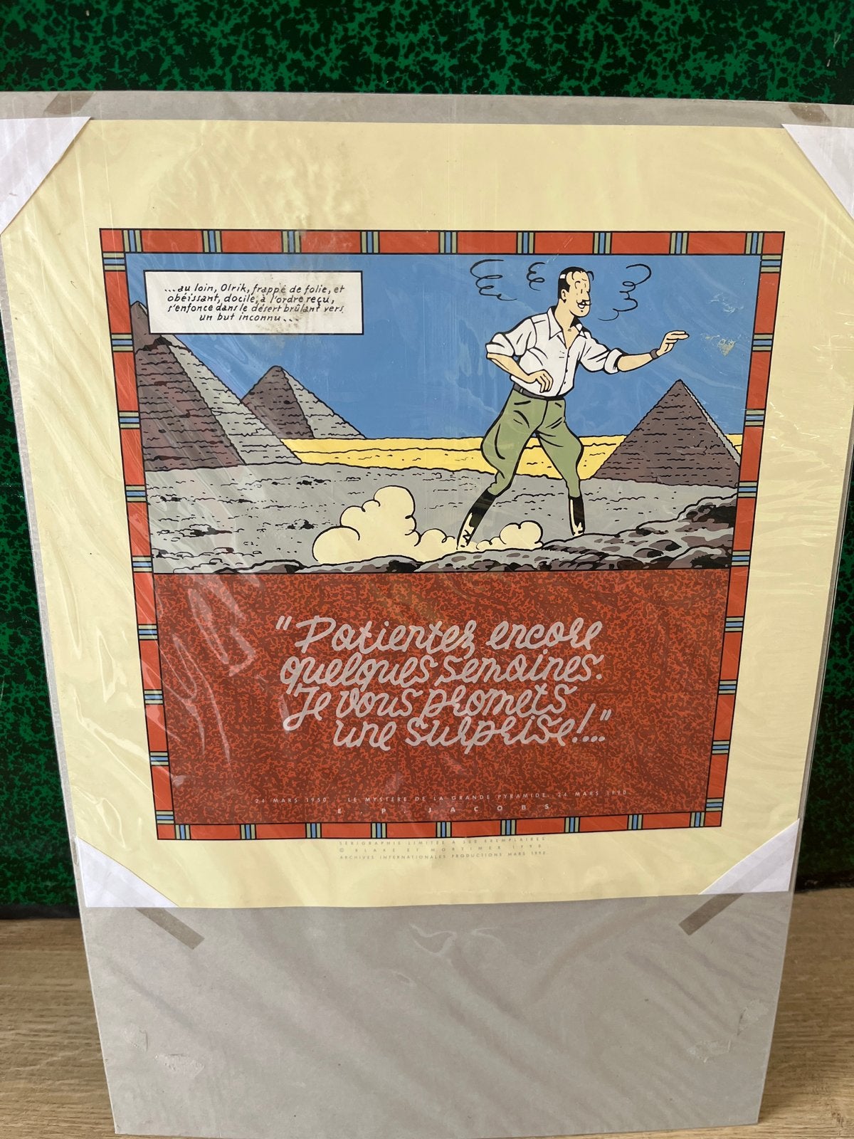 Blake en Mortimer - Le Mystère de la Grande Pyramide, Antiek en Kunst, Ophalen, Landschap, Zeefdruk, 1950 - 1999