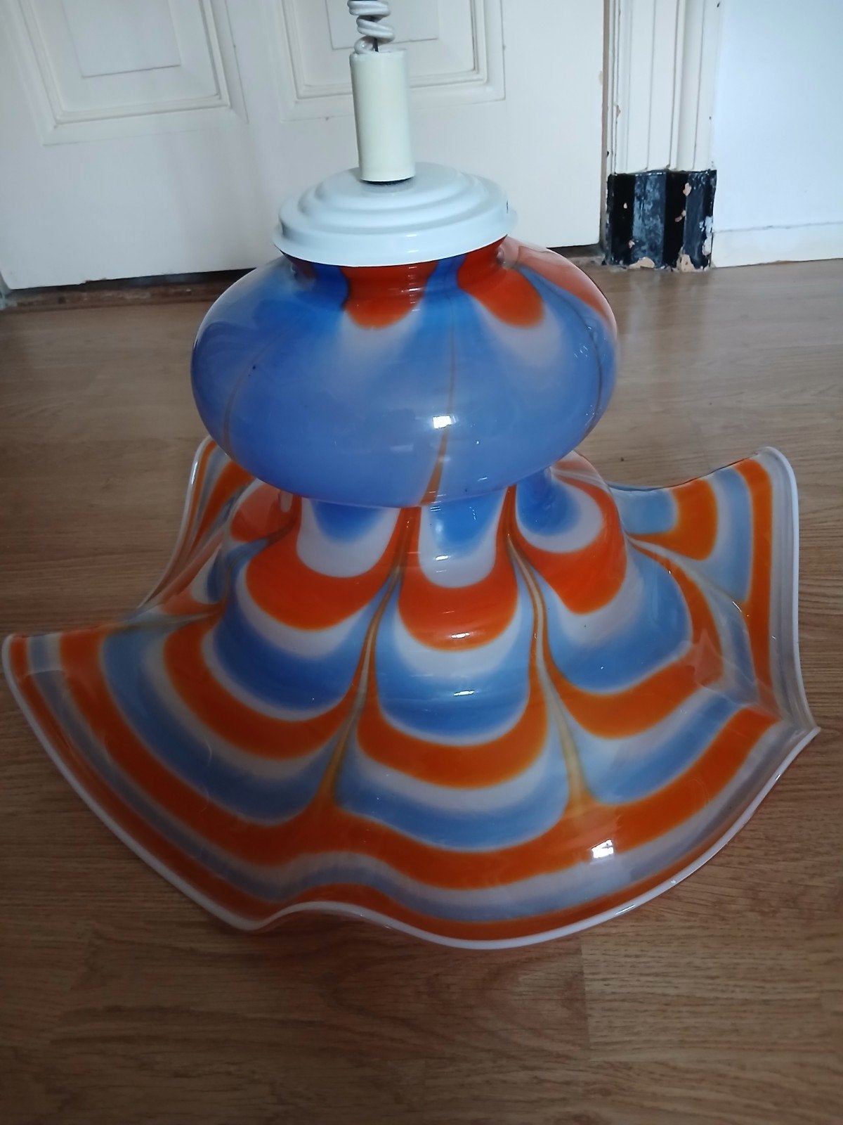 Mid-century Murano hanglamp., Ophalen, Zo goed als nieuw, Glas, Vintage retro