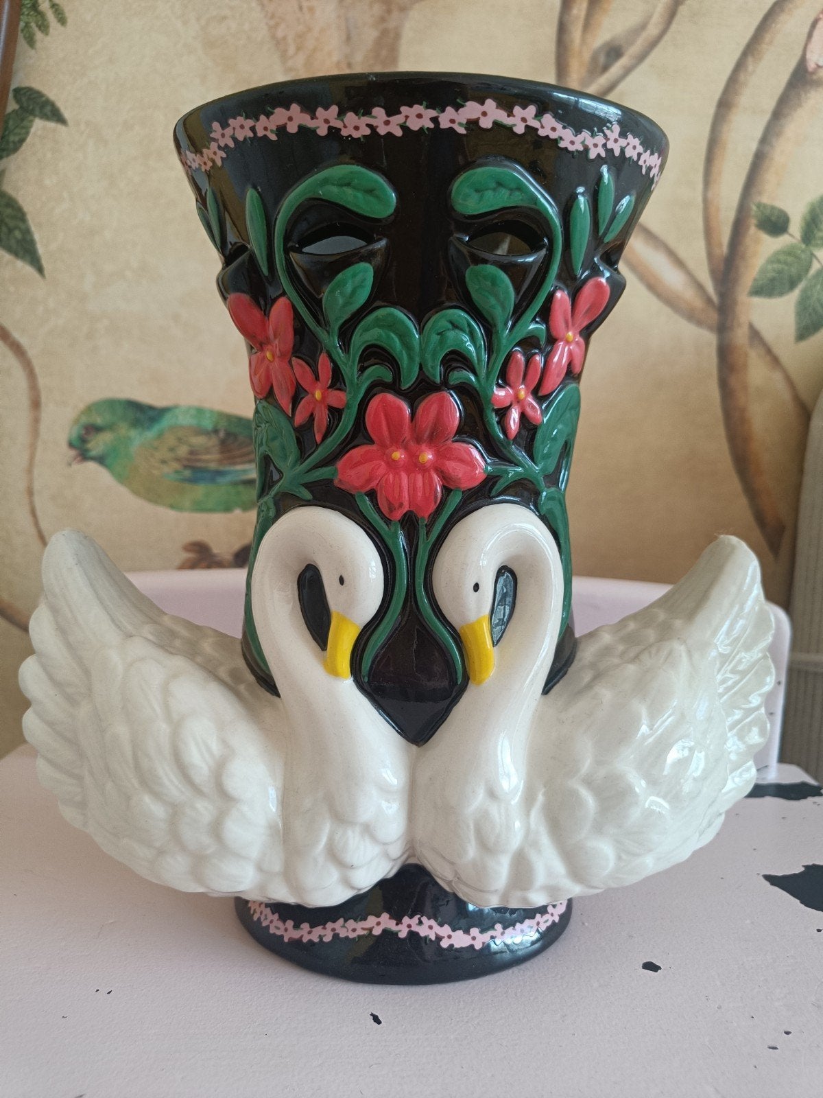 Vaas Rice zwanen kitch, Ophalen of Verzenden
