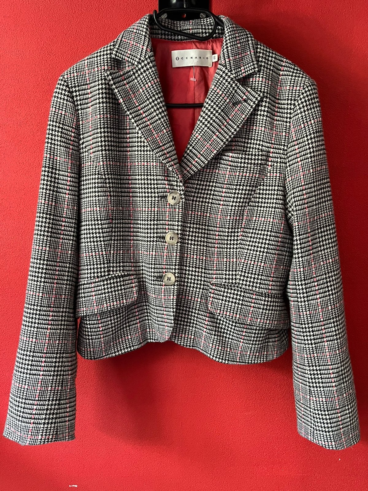 Geruite tweed jasje van Scenario maat 40. ZGAN, Maat 38/40 (M), Ophalen of Verzenden, Zo goed als nieuw, Jasje