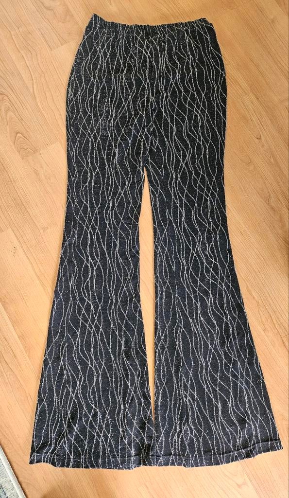 Reinders flared broek maat M - Zwart met glitter, Maat 38/40 (M), Reinders, Zwart, Ophalen of Verzenden