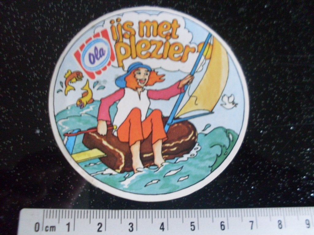 sticker Ola logo ijs met plezier zeilen humor, Verzenden, Zo goed als nieuw, Merk