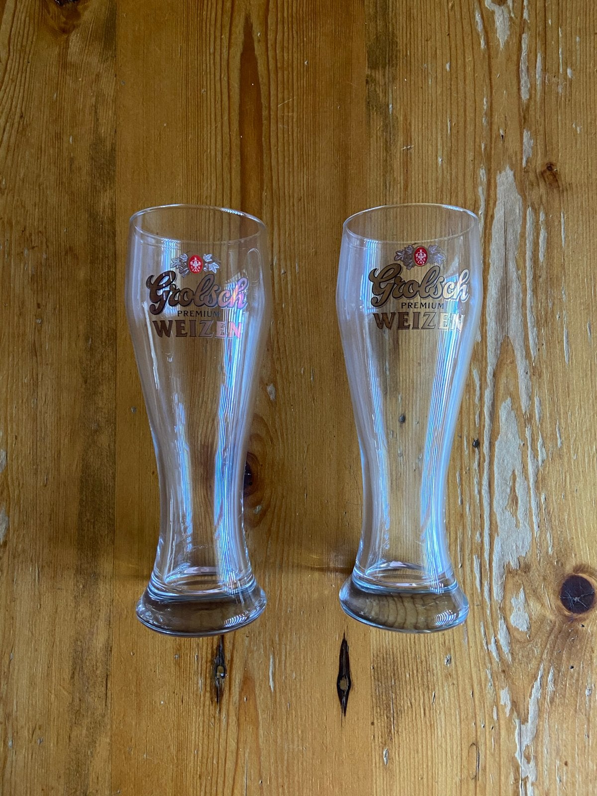 Set van 2 Grolsch Premium Weizen bierglazen, Ophalen of Verzenden, Zo goed als nieuw, Glas of Glazen, Grolsch
