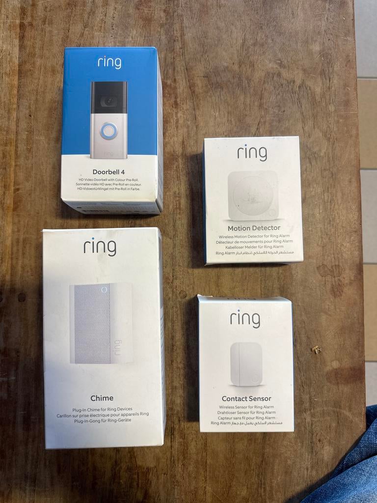 Ring Smart Home Beveiligingsset: Deurbel, Chime, Sensoren, Ophalen of Verzenden, Nieuw