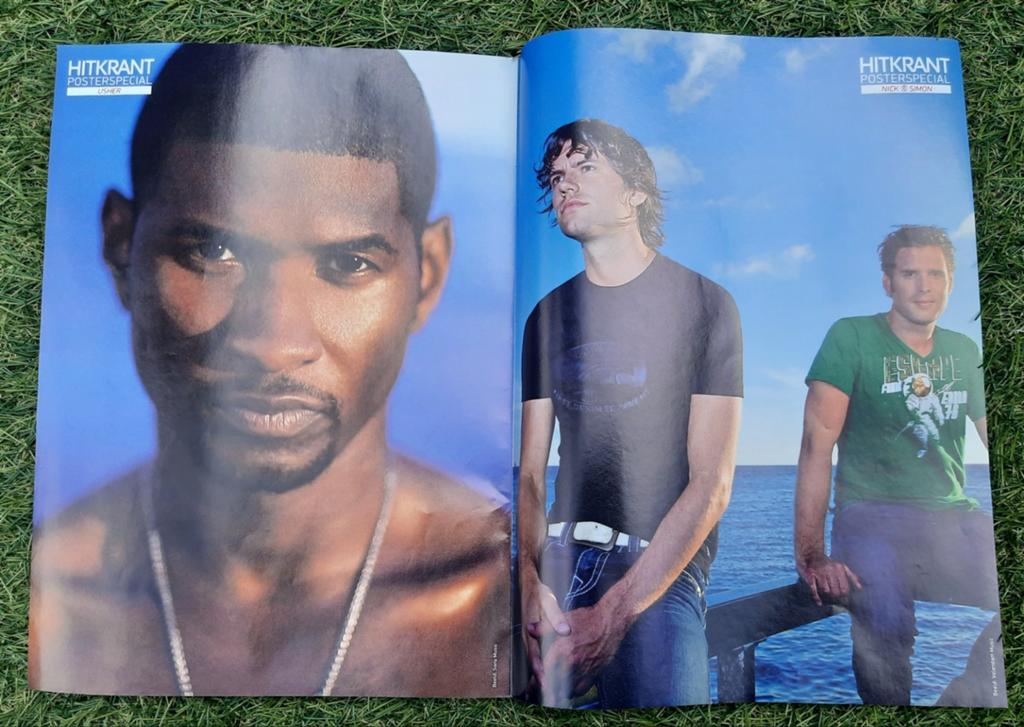 Poster 2x A4 Hitkrant 2010 Nick & Simon Usher 3JS Iyaz, Verzamelen, Ophalen of Verzenden, Gebruikt, A1 t/m A3, Muziek