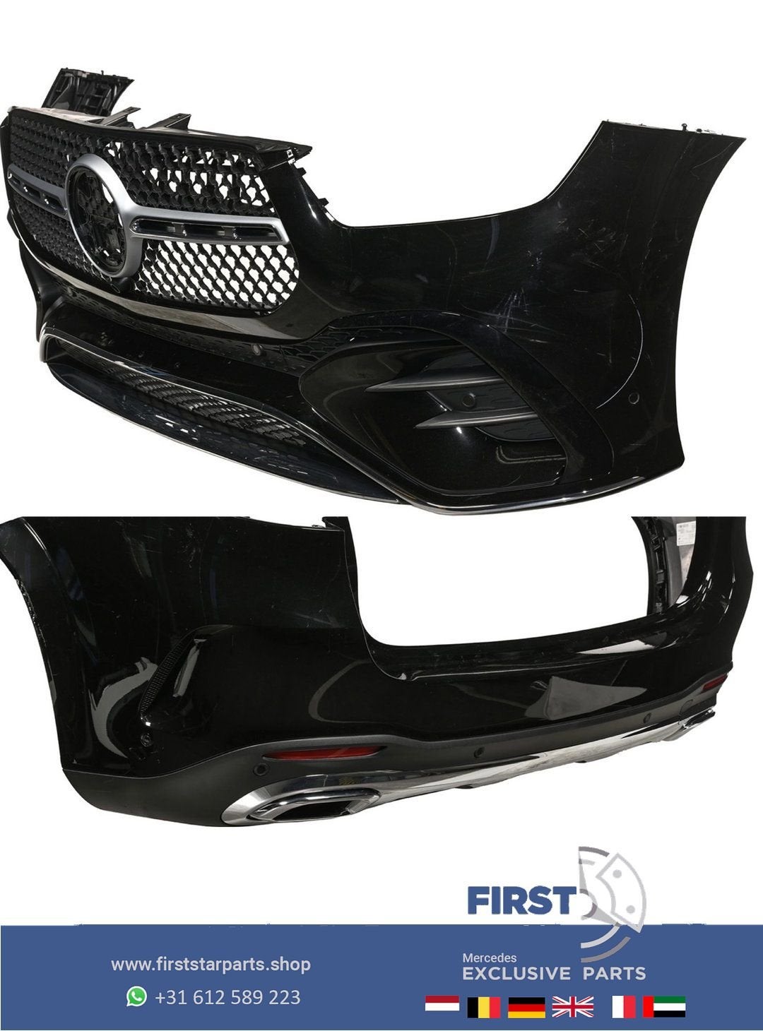 W167 AMG PAKKET BUMPER SET V167 GLE SUV AMG LINE AMG VOORBUM, Gebruikt, -, Ophalen of Verzenden, Bumper