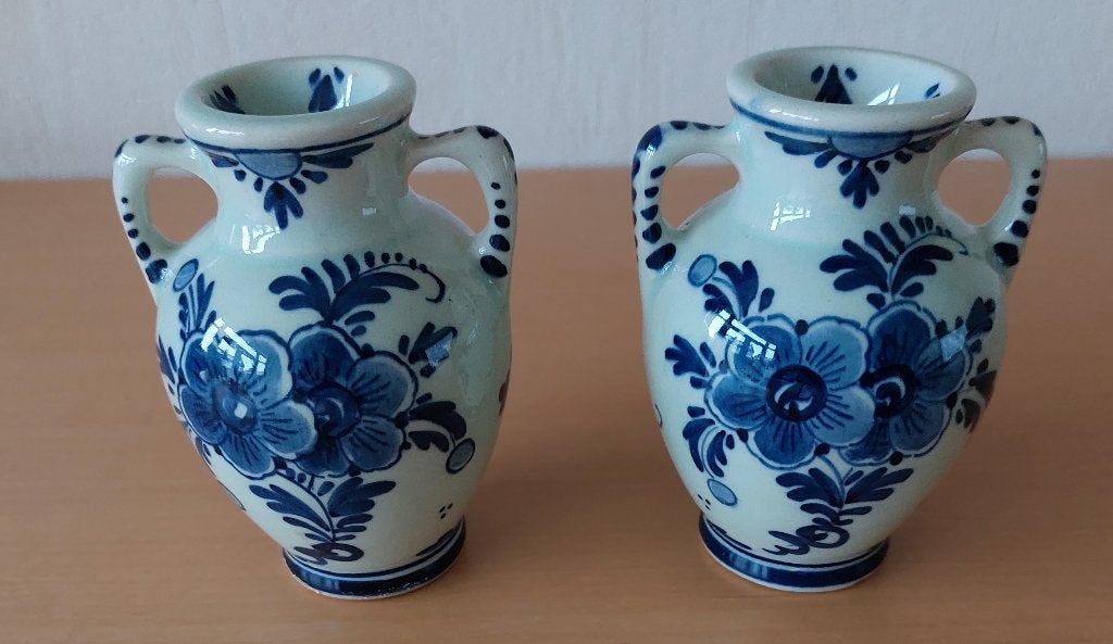 Set à 2 Delfts Blauw Regina kannetjes, handpainted & gemerkt, Antiek en Kunst, Ophalen