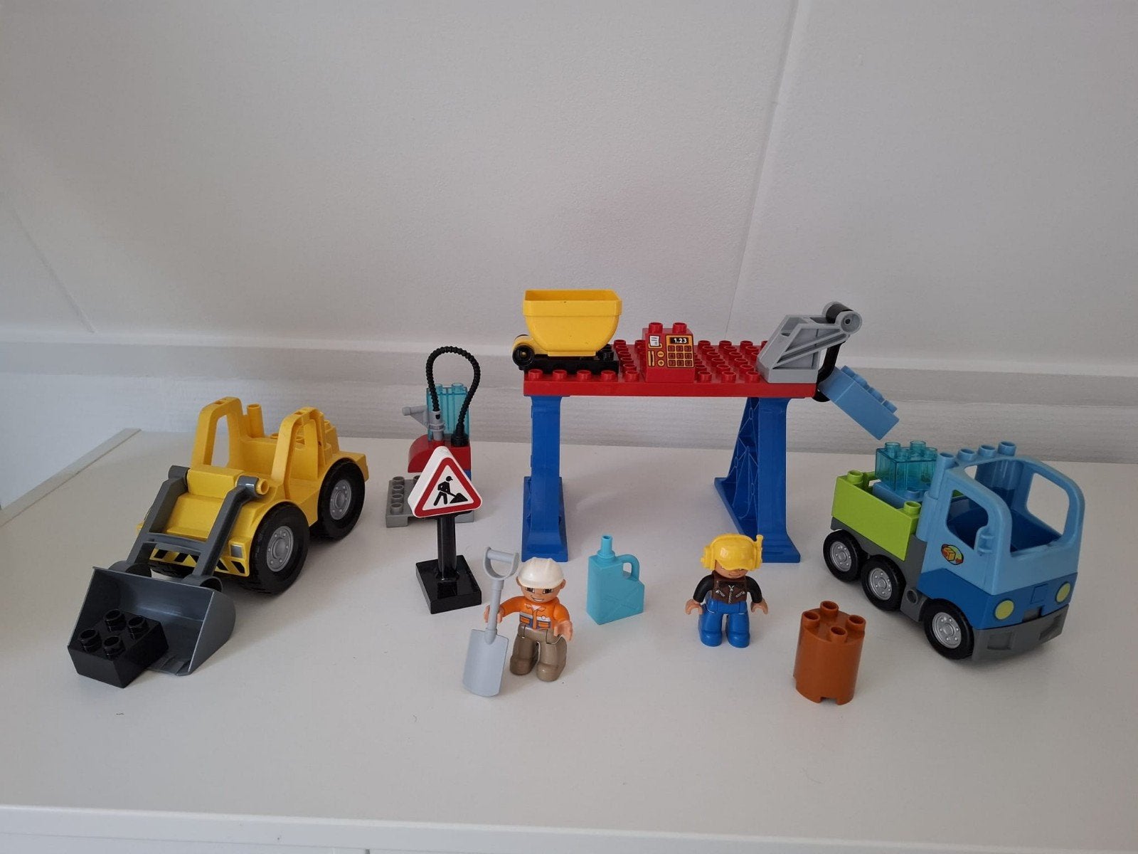 LEGO Duplo Bouwplaats met Voertuigen en Figuren, Ophalen of Verzenden, Zo goed als nieuw