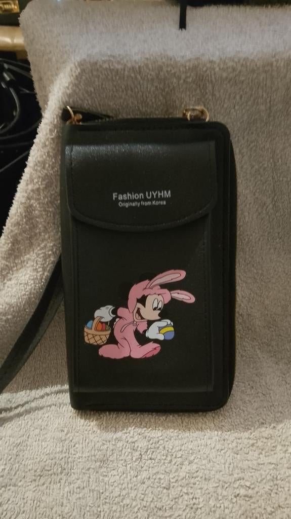 Leuke zwarte portemonnee met Mickey Mouse print, Ophalen of Verzenden, Gebruikt, Zwart, Overige merken