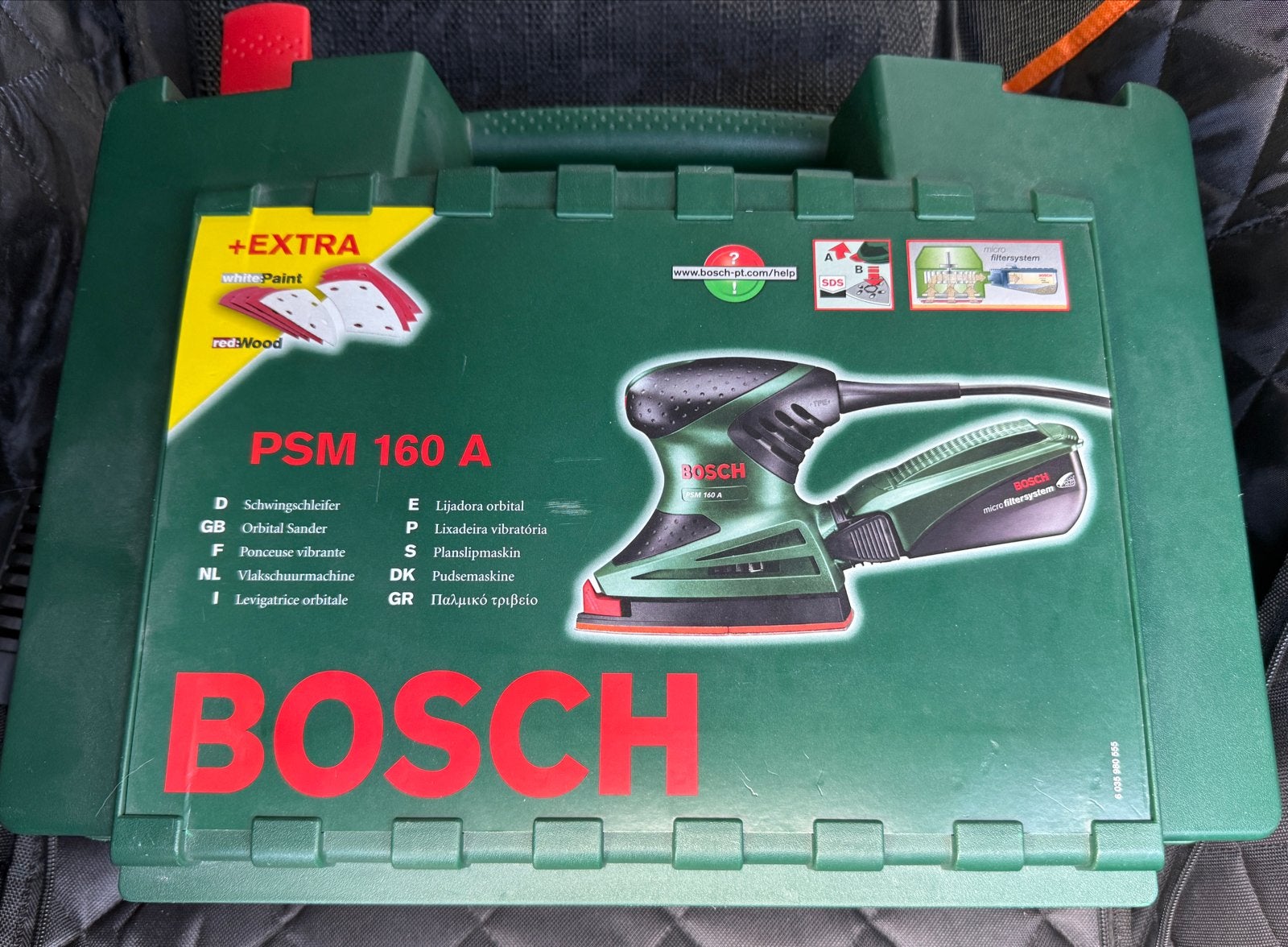 Bosch schuurmachine PSM 160 A - Zo goed als nieuw, Ophalen, Zo goed als nieuw, Minder dan 600 watt, Vlakschuurmachine